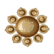 DOME DECO Gold Table Top Metal Tea Light Holder - Pack of 1