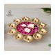 DOME DECO Gold Table Top Metal Tea Light Holder - Pack of 1