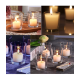 DOME DECO White Table Top Glass Taper Candle Holder - Pack of 6