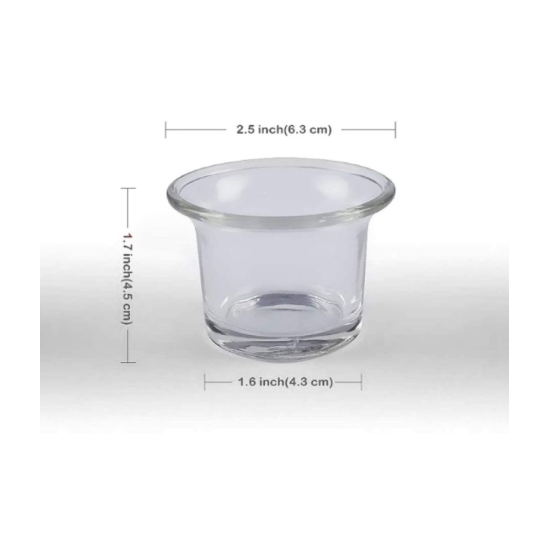 DOME DECO White Table Top and Hanging Glass Tea Light Holder - Pack of 6