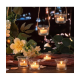 DOME DECO White Table Top and Hanging Glass Tea Light Holder - Pack of 6