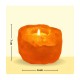 Evashu Orange Table Top Rock Salt Tea Light Holder - Pack of 1