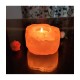 Evashu Orange Table Top Rock Salt Tea Light Holder - Pack of 1