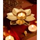 HOMETALES Gold Table Top Iron Tea Light Holder - Pack of 1