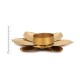 HOMETALES Gold Table Top Iron Tea Light Holder - Pack of 1