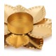 HOMETALES Gold Table Top Iron Tea Light Holder - Pack of 1