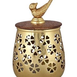 HOMETALES Gold Table Top Iron Tea Light Holder - Pack of 1