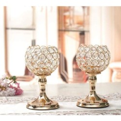 HOMETALES Gold Table Top Metal Tea Light Holder - Pack of 1