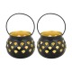 HOMETALES Table Top Iron Tea Light Holder - Pack of 2