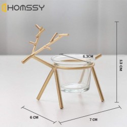 HOMSSY Gold Table Top Metal Tea Light Holder - Pack of 1