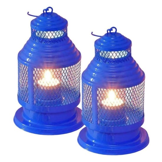 HOMSSY Hanging Metal Tea Light Holder - Pack of 2