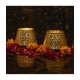 HOMSSY Table Top Metal Tea Light Holder - Pack of 2