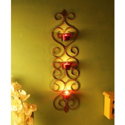 Home Sparkle Gold Hanging Iron Tea Light Holder - Pack of 1