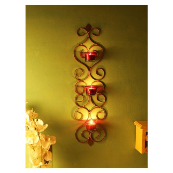 Home Sparkle Gold Hanging Iron Tea Light Holder - Pack of 1