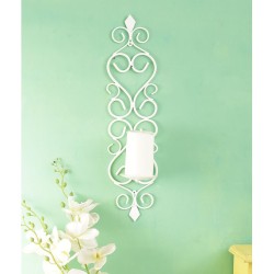 Home Sparkle White Hanging Iron Pillar Candle Holder - Pack of 1