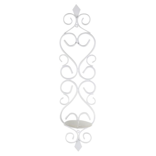 Home Sparkle White Hanging Iron Pillar Candle Holder - Pack of 1