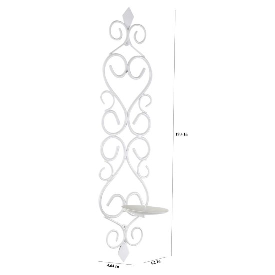 Home Sparkle White Hanging Iron Pillar Candle Holder - Pack of 1