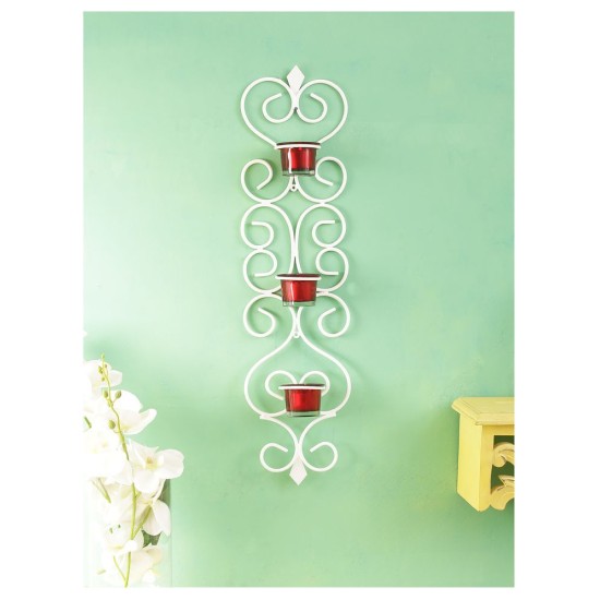 Home Sparkle White Hanging Iron Tea Light Holder - Pack of 1