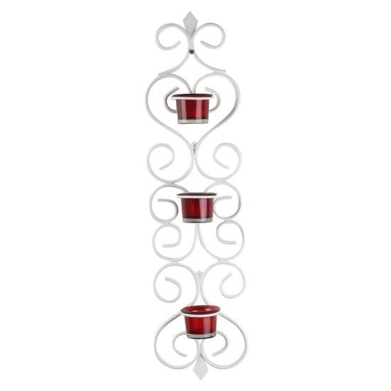 Home Sparkle White Hanging Iron Tea Light Holder - Pack of 1