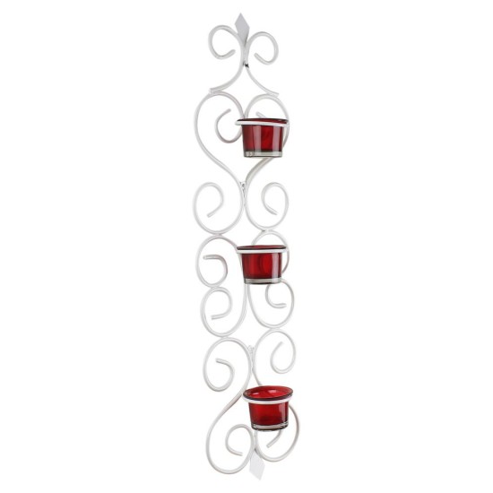 Home Sparkle White Hanging Iron Tea Light Holder - Pack of 1