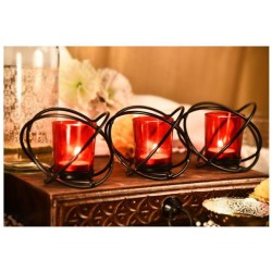 Hosley 3 Cups Tealight Holder/ Black Metal Wall Sconce - Pack of 1