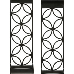 Hosley Black Hanging Iron Pillar Candle Holder - Pack of 1