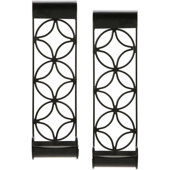 Hosley Black Hanging Iron Pillar Candle Holder - Pack of 1