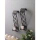 Hosley Black Hanging Iron Pillar Candle Holder - Pack of 1