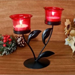 Hosley Black Table Top Iron Tea Light Holder - Pack of 1