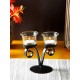 Hosley Black Table Top Iron Tea Light Holder - Pack of 1