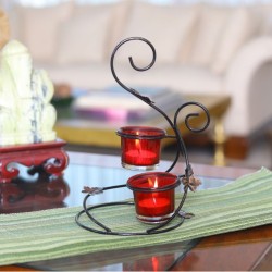 Hosley Black Table Top Iron Tea Light Holder - Pack of 1