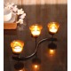 Hosley Black Table Top Iron Tea Light Holder - Pack of 1