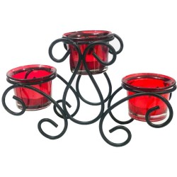 Hosley Black Table Top Iron Tea Light Holder - Pack of 1