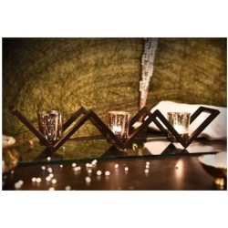 Hosley Black Table Top Metal Tea Light Holder - Pack of 1