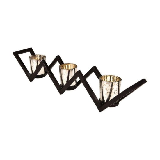 Hosley Black Table Top Metal Tea Light Holder - Pack of 1