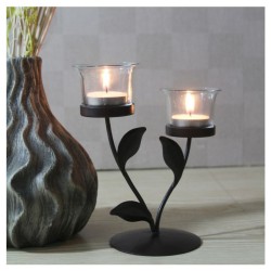 Hosley Brown Table Top Iron Tea Light Holder - Pack of 1