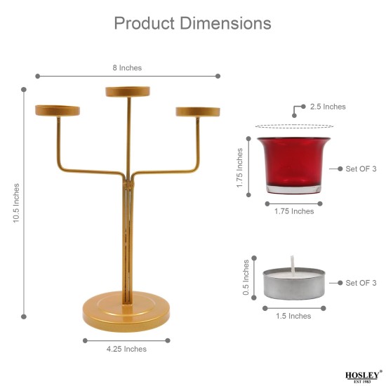 Hosley Candle Company Gold Table Top Iron Tea Light Holder - Pack of 1 Hosley Candle Company Gold Table Top Iron Tea Light Holder - Pack of 1