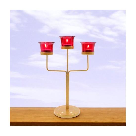 Hosley Candle Company Gold Table Top Iron Tea Light Holder - Pack of 1