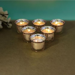 Hosley Gold Table Top Glass Tea Light Holder - Pack of 1