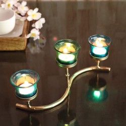 Hosley Gold Table Top Iron Tea Light Holder - Pack of 1