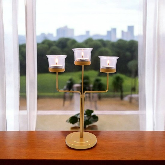 Hosley Gold Table Top Iron Tea Light Holder - Pack of 1 Hosley Gold Table Top Iron Tea Light Holder - Pack of 1