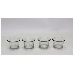 Hosley Table Top Glass Tea Light Holder - Pack of 4