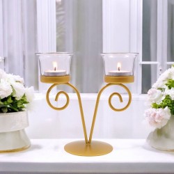 Hosley Table Top Iron Tea Light Holder - Pack of 1