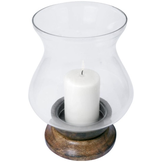 Hosley White Table Top Glass Pillar Candle Holder - Pack of 1