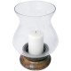 Hosley White Table Top Glass Pillar Candle Holder - Pack of 1