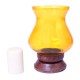 Hosley Yellow Table Top Glass Pillar Candle Holder - Pack of 1