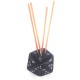 KRAFT CLOUDS Black Table Top Marble Taper Candle Holder - Pack of 2