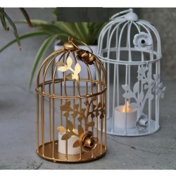 Laserbot Gold Hanging Iron Tea Light Holder - Pack of 2