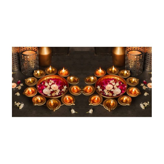 METAL MESTERY Gold Floor Iron Tea Light Holder - Pack of 2