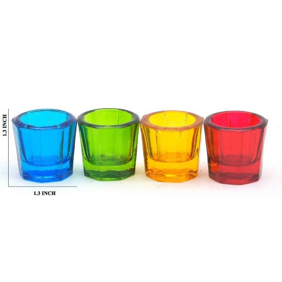 Naturahive Table Top Glass Tea Light Holder - Pack of 4 Naturahive Table Top Glass Tea Light Holder - Pack of 4